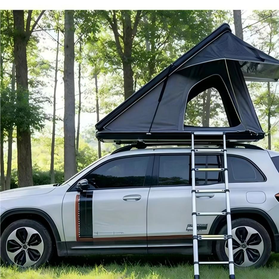 Car Lift - ハードシェルオックスフォード迷彩柄四季対応二層構造車用ルーフトップテント、クイック自動開閉、自動リフトサンルーフ、ポータブル