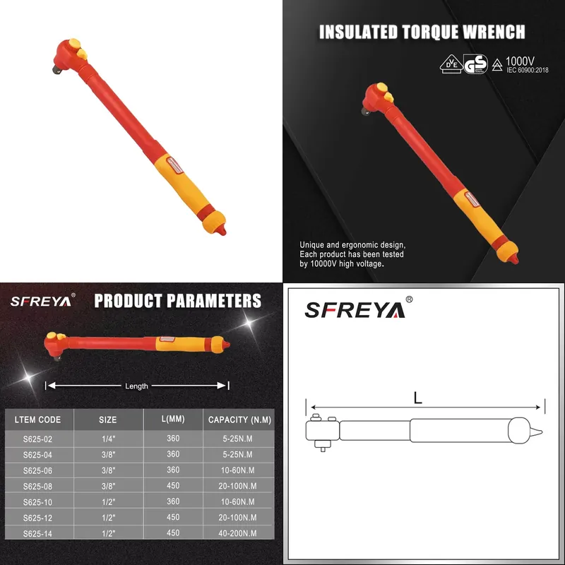 SFREYA S625 断熱トルクレンチ 高電圧耐性 産業用 - Torque Wrench のレビューと価格