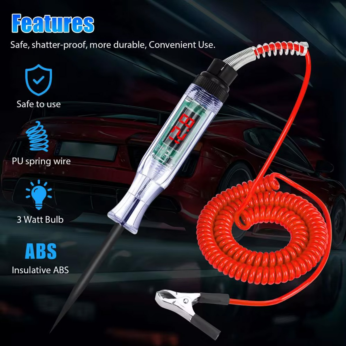 YONGRUN 1個 自動車電圧回路テスター デジタルLED - Car Diagnostic Tool のレビューと価格
